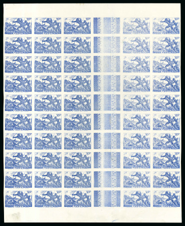 Stamp of Colonies françaises » Togo 1941, lot de 2 feuilles d'essai en bleu du Togo des