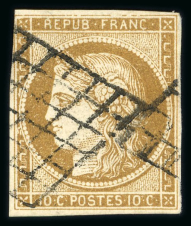 Stamp of France » Type Cérès de 1849-1850 1849-1850, Cérès non-dentelé Y&T n°1 et 2, 10c bistre