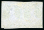 Stamp of New Zealand 1855 1s green on blue paper, imperforate, no watermark, pair
