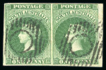 Stamp of Australia » South Australia 1855 1d dark green, imperforate, watermark large star,