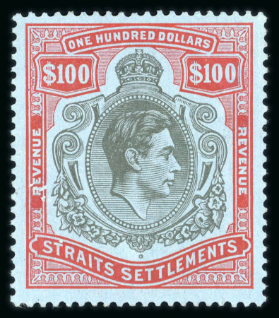 Stamp of Malaysia » Straits Settlements Revenues: 1938 KGVI $100 mint n.h. and $25 mint