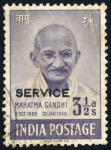 Stamp of India » Officials 1948, 3 1/2a Independence issue overprinted "SERVICE" used