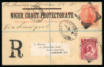 Stamp of Nigerias » Niger Coast Protectorate Postal Stationery Cards: Group of five 1d stationery cards incl. a registered example