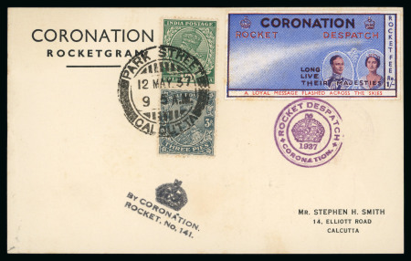 Stamp of India » 1855-1946 De La Rue and later Crown Colony Issues 1936-1939 Stephen Smith six rocket mail envelopes postmarked
