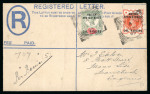 Stamp of Nigerias » Niger Coast Protectorate Opobo: 1895 (Aug 16) 2d registered envelope (size F) sent to England, uprated with 1892-94 1/2d and 2d