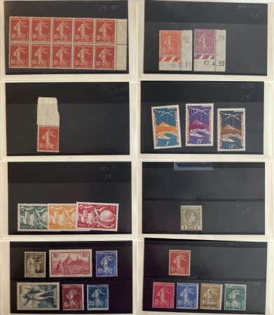 Stamp of France » Collections 1849-1960, sur des plaquettes de présentation ensemble