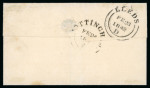 Stamp of Great Britain » 1840 1d Black and 1d Red plates 1a to 11 1842 (Feb 23) cover from Leeds to Nottingham with extremely rare fraudulently re-used 1840 1d black