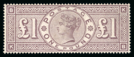 Stamp of Great Britain » 1855-1900 Surface Printed » 1883-84 & 1888 High Values 1888 £1 brown-lilac wmk orbs unused (regummed)
