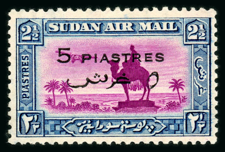 Stamp of Sudan 5p. on 2½p. magenta and blue trial printing, mint