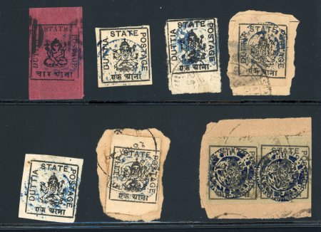 Stamp of Indian States » Duttia 1897-1912, group of 8 stamps