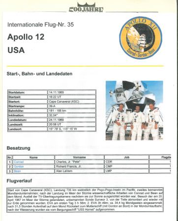 Stamp of Thematics » Space Space : USA APOLLO 12 advanced collection built