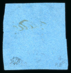 Stamp of British Guiana 1850-51, 12 cents black on pale blue, used