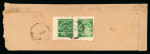 Stamp of Indian States » Charkhari 1930-45 1a green imperf. pair used on reverse of native