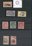 Stamp of Falkland Islands Forged Cancels: Group of stamps with mostly Madame Joseph forgery cancels, incl. 1933 Tercentenary 1 1/2d, 2d, 4d, 6d, 2s6d and £1