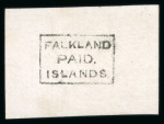 Stamp of Falkland Islands 1869-1960s, interesting mix of material incl. cut-outs of both the 1869-76 boxed and circular franks