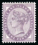 Stamp of Great Britain » 1855-1900 Surface Printed » 1887-1900 Jubilee Issue & 1891 £1 Green 1887 Jubilee 1/2d vermilion and 1881 1d lilac with "PEARS' SOAP" underprints in orange and blue respectively,