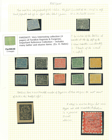 Stamp of Indian States » Faridkot Interesting collection of reprints and forgeries on