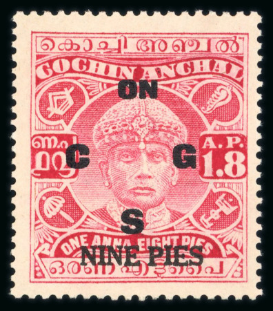 Stamp of Indian States » Cochin Officials: 1913-38, 1938-44, 1942-43 Overprinted Unissued stamps and 1942-43 Surcharged stamps, collection