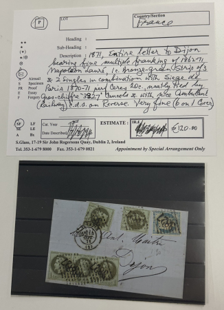 Stamp of France » Lettres Classiques Collections 1849-1870 Lot de 14 lettres ou fragment avec des affr.