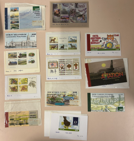 Stamp of Ireland » Collections 1922-99 Duplication in cigar box, noted booklets, some perfins, etc