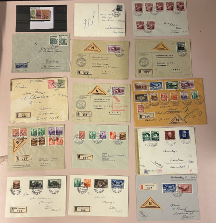 Stamp of Liechtenstein Liechtenstein 1920-63 Accumulation of mostly covers or cards, noted diverse medium better ones, etc.