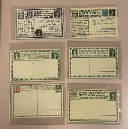 Stamp of Switzerland / Schweiz » Bundesfeierkarten 1910-1940  Los mit ca. 100 Bundesfeierkarten teils noch ungebraucht geblieben, dabei viele schöne Karten