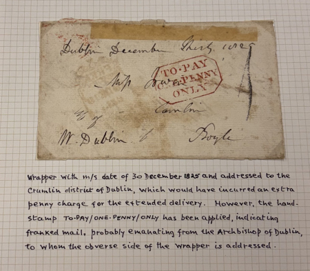 Stamp of Ireland » Postal History (Arranged alphabetically by County) Dublin: 1825 (30.12) Envelope sent locally to The Archbishop