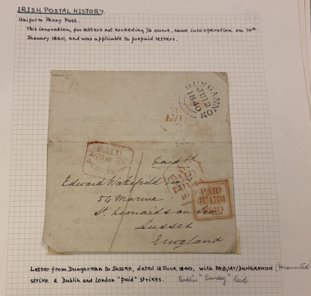 Stamp of Ireland » Postal History (Arranged alphabetically by County) Tyrone - Dungannon: 1840 (12.6) Folded cover from Dungannon
