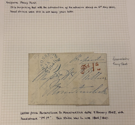 Stamp of Ireland » Postal History (Arranged alphabetically by County) Oflaly - Parsonstown: 1845 (9.1) Folded cover from