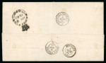 Stamp of Mauritius » 1859 Dardenne Issue (SG 41-44) 1d. dull vermilion, large to huge margins, light barred oval cancel, on merchant's cover from Port Louis to France