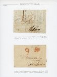 Stamp of Thematics » Disinfected Mail 1833-45 Disinfected Mail : small group on 6 exhibition pages with disinfected mail (10) of Spain, Malta, Greece & Syria