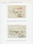 Stamp of Thematics » Disinfected Mail 1833-45 Disinfected Mail : small group on 6 exhibition pages with disinfected mail (10) of Spain, Malta, Greece & Syria