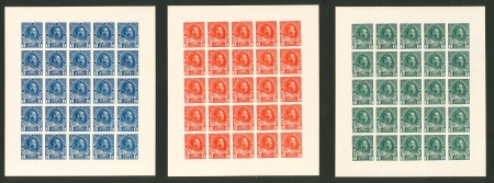 Stamp of Canada ECKERLIN PLATE 'ESSAY' 3 complete sheets in red, blue