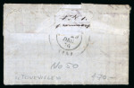 Stamp of France » Ballons Montés 1870, Lettre de petit format par ballon monté "Le Tourville"