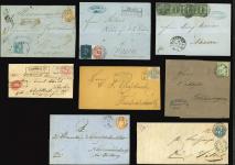 Stamp of Germany 1857-73 German states and Germany Eagle issue, collection of 19 covers