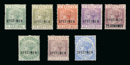 Stamp of Gibraltar 1886-1889 selected values with SPECIMEN overprint