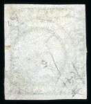 Stamp of Mauritius » 1848-59 Post Paid Issue » Intermediate Impressions (SG 10-15) 2d. blue on bluish, intermediate impression, position 4, showing attractive and unusual pre-printing paper fold
