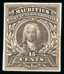 Stamp of Mauritius » 1899 Birth Bicentenary of la Bourdonnais (SG 136) 1899 (April) Mahé de la Bourdonnais, 15c in ten different imperforate colour trials