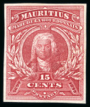 Stamp of Mauritius » 1899 Birth Bicentenary of la Bourdonnais (SG 136) 1899 (April) Mahé de la Bourdonnais, 15c in ten different imperforate colour trials
