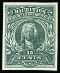 Stamp of Mauritius » 1899 Birth Bicentenary of la Bourdonnais (SG 136) 1899 (April) Mahé de la Bourdonnais, 15c in ten different imperforate colour trials