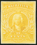 Stamp of Mauritius » 1899 Birth Bicentenary of la Bourdonnais (SG 136) 1899 (April) Mahé de la Bourdonnais, 15c in ten different imperforate colour trials