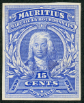 Stamp of Mauritius » 1899 Birth Bicentenary of la Bourdonnais (SG 136) 1899 (April) Mahé de la Bourdonnais, 15c in ten different imperforate colour trials