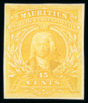 Stamp of Mauritius » 1899 Birth Bicentenary of la Bourdonnais (SG 136) 1899 (April) Mahé de la Bourdonnais, 15c in ten different imperforate colour trials