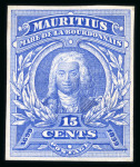 Stamp of Mauritius » 1899 Birth Bicentenary of la Bourdonnais (SG 136) 1899 (April) Mahé de la Bourdonnais, 15c in ten different imperforate colour trials