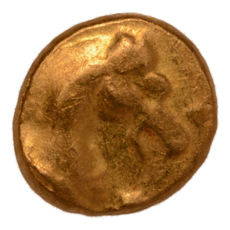 Greco-Bactrian Kingdom, Eucratides I, c. 171-145 BC, AV hemihecte (1/12 stater), 0.53 g.
