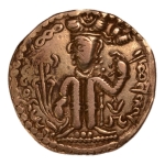 Stamp of Coins » Sasanian Kingdom and Kushano-Sasanian Hunnic tribes, Alchon Huns (Eastern), Adomano, mid-late 5th century, AV (electrum) dinar, 6.95 g.