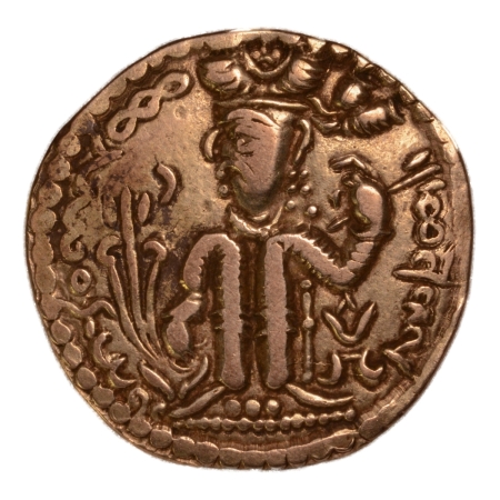 Hunnic tribes, Alchon Huns (Eastern), Adomano, mid-late 5th century, AV (electrum) dinar, 6.95 g.