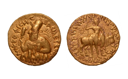 Stamp of Coins » Kushan Kushanas, Vima Kadphises, c. 113-127 AD, AV double dinar, 15.84 g.