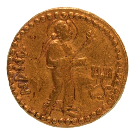 Kushanas, Kanishka I, c. 127-152, Nana, AV dinar, 7.90 g.