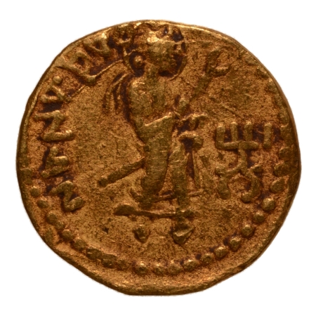 Kushanas, Kanishka I, c. 127-152, Nana, AV quarter dinar, 1.57 g.